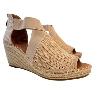 GENTLE SOULS Colleen Wedge Sandals Platform Espadrille Heel Shoes Woven Size 9.5